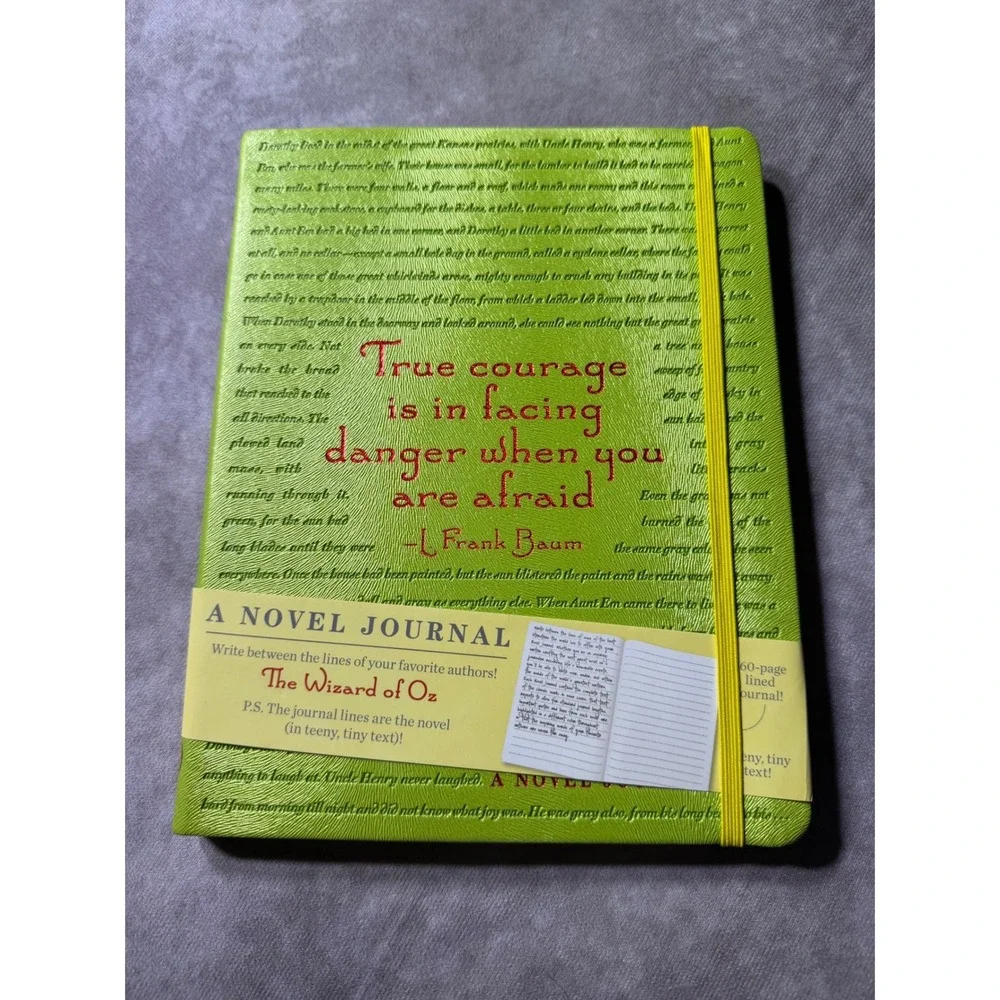 A Novel Journal The Wizard of Oz L Frank Baum Green Lined Notebook 160 Pages NEW